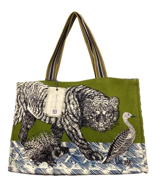 INOUITOOSH（イヌイトゥーシュ）INOUITOOSH (イヌイトゥーシュ) トートバッグ グリーンの古着・服飾アイテム