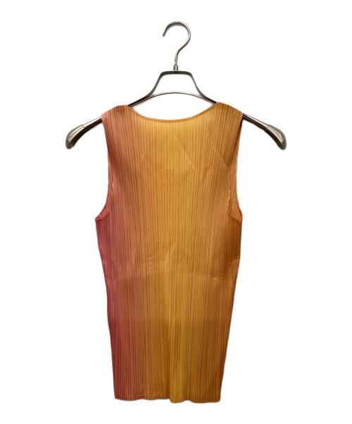 PLEATS PLEASE（プリーツプリーズ）PLEATS PLEASE (プリーツプリーズ) ノースリーブブラウス オレンジ サイズ:FREEの古着・服飾アイテム