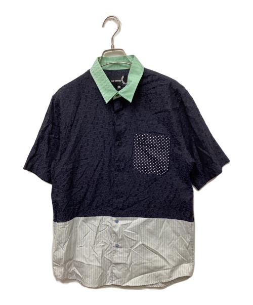 RAF SIMONS（ラフシモンズ）RAF SIMONS (ラフシモンズ) FRED PERRY (フレッドペリー) 半袖シャツ ネイビー サイズ:38の古着・服飾アイテム