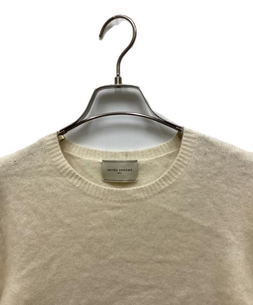 UNITED ARROWS（ユナイテッドアローズ）UNITED ARROWS (ユナイテッドアローズ) ファークルーネックニット アイボリー サイズ:FREEの古着・服飾アイテム