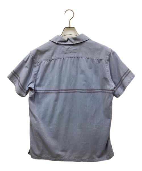 POLO SPORT（ポロスポーツ）POLO SPORT (ポロスポーツ) ライン柄開襟ショートスリーブシャツ/ラインガラカイキンショートスリーブシャツ スカイブルー サイズ:Mの古着・服飾アイテム