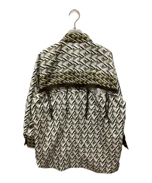 PUBLIC TOKYO（パブリックトウキョウ）PUBLIC TOKYO (パブリックトウキョウ) バックオープンジオメトリックプリントシャツ グリーン サイズ:Freeの古着・服飾アイテム