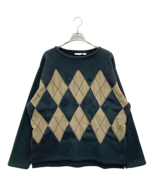 BURLAP OUTFITTER（バーラップアウトフィッター）BURLAP OUTFITTER (バーラップアウトフィッター) ARGYLE FLEECE CREW TOP ブラック サイズ:XLの古着・服飾アイテム