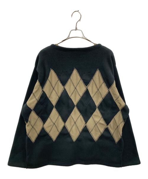 BURLAP OUTFITTER（バーラップアウトフィッター）BURLAP OUTFITTER (バーラップアウトフィッター) ARGYLE FLEECE CREW TOP ブラック サイズ:XLの古着・服飾アイテム