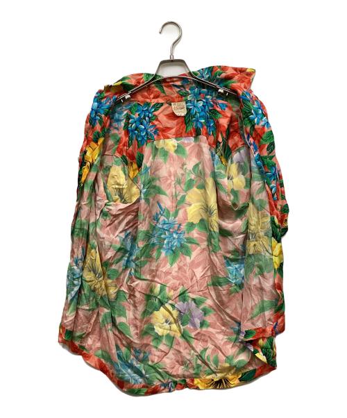 PALI HAWAIIAN STYLE（パリ・ハワイアン・スタイル）PALI HAWAIIAN STYLE (パリ・ハワイアン・スタイル) ヴィンテージシルクアロハシャツ レッド サイズ:Mの古着・服飾アイテム