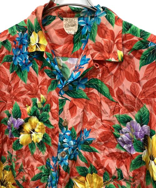 PALI HAWAIIAN STYLE（パリ・ハワイアン・スタイル）PALI HAWAIIAN STYLE (パリ・ハワイアン・スタイル) ヴィンテージシルクアロハシャツ レッド サイズ:Mの古着・服飾アイテム
