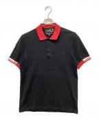FRED PERRY×RAF SIMONSフレッドペリー×ラフシモンズ）の古着「リブラインポロシャツ」｜ブラック×レッド