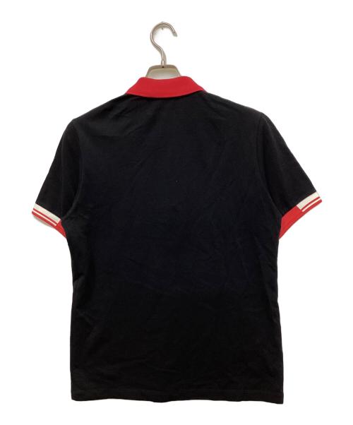 FRED PERRY（フレッドペリー）FRED PERRY (フレッドペリー) RAF SIMONS (ラフシモンズ) リブラインポロシャツ ブラック×レッド サイズ:38の古着・服飾アイテム