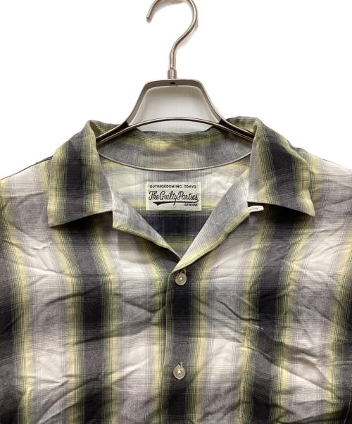 WACKO MARIA（ワコマリア）WACKO MARIA (ワコマリア) オンブレレーヨンオープンカラーシャツ ブラック×イエロー サイズ:XLの古着・服飾アイテム