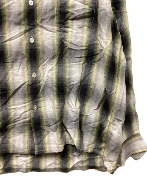 WACKO MARIA（ワコマリア）WACKO MARIA (ワコマリア) オンブレレーヨンオープンカラーシャツ ブラック×イエロー サイズ:XLの古着・服飾アイテム