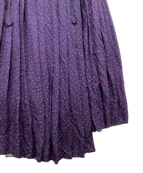 DRAWER（ドゥロワー）DRAWER (ドゥロワー) シルクドットプリーツギャザーワンピ パープル サイズ:ーの古着・服飾アイテム