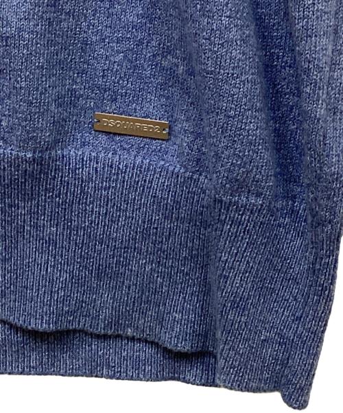 DSQUARED2（ディースクエアード）DSQUARED2 (ディースクエアード) SORRY I'M NOT SORRY KNIT/リンガーニット ブルー サイズ:XSの古着・服飾アイテム
