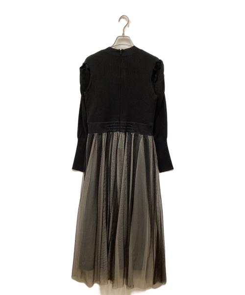 JILL STUART（ジルスチュアート）JILL STUART (ジルスチュアート) ニュアンスチュールニットドッキングワンピース ブラック サイズ:4の古着・服飾アイテム