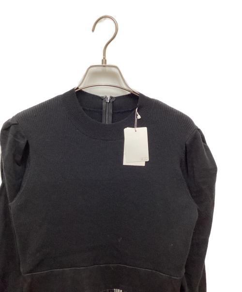 JILL STUART（ジルスチュアート）JILL STUART (ジルスチュアート) ニュアンスチュールニットドッキングワンピース ブラック サイズ:4の古着・服飾アイテム