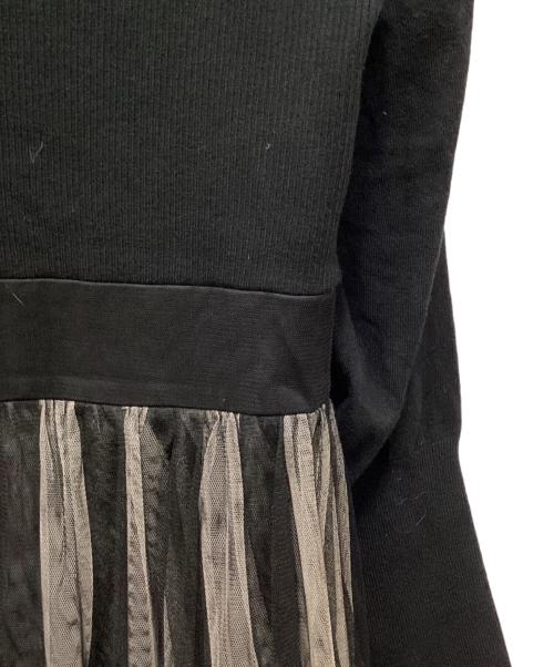 JILL STUART（ジルスチュアート）JILL STUART (ジルスチュアート) ニュアンスチュールニットドッキングワンピース ブラック サイズ:4の古着・服飾アイテム