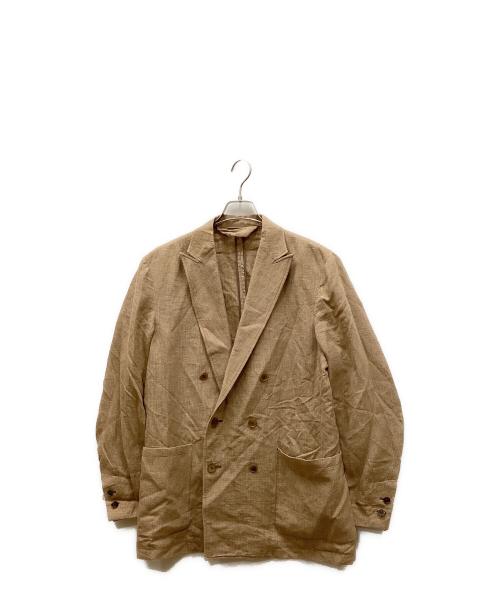 MARKAWARE（マーカウェア）MARKAWARE (マーカウェア) SILK HOUNDTOOTH W BREATHTED JACKET SET/シルクハウンドトゥースブリーチドジャケットセット ブラウン サイズ:2の古着・服飾アイテム