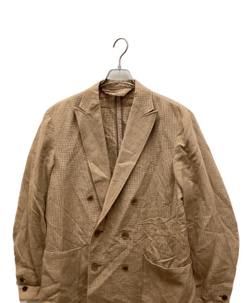 MARKAWARE（マーカウェア）MARKAWARE (マーカウェア) SILK HOUNDTOOTH W BREATHTED JACKET SET/シルクハウンドトゥースブリーチドジャケットセット ブラウン サイズ:2の古着・服飾アイテム