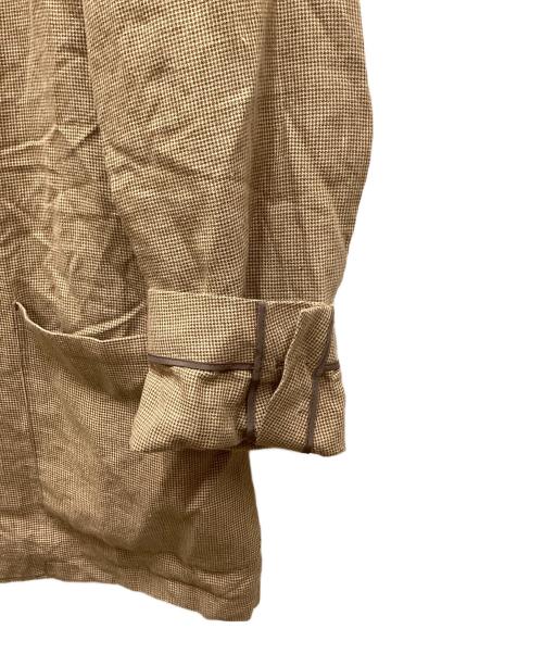 MARKAWARE（マーカウェア）MARKAWARE (マーカウェア) SILK HOUNDTOOTH W BREATHTED JACKET SET/シルクハウンドトゥースブリーチドジャケットセット ブラウン サイズ:2の古着・服飾アイテム