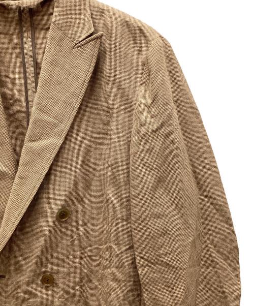MARKAWARE（マーカウェア）MARKAWARE (マーカウェア) SILK HOUNDTOOTH W BREATHTED JACKET SET/シルクハウンドトゥースブリーチドジャケットセット ブラウン サイズ:2の古着・服飾アイテム