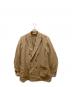 MARKAWARE（マーカウェア）の古着「SILK HOUNDTOOTH W BREATHTED JACKET SET/シルクハウンドトゥースブリーチドジャケットセット」｜ブラウン