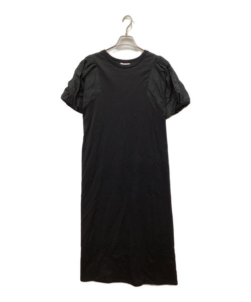 MACPHEE（マカフィー）MACPHEE (マカフィー) コットンサッカーコンビ パフスリーブワンピース ブラック サイズ:36の古着・服飾アイテム