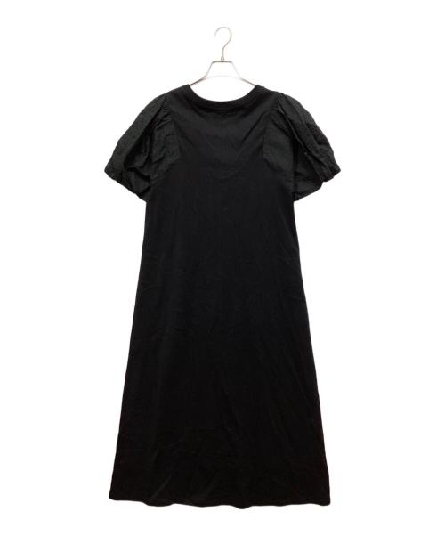 MACPHEE（マカフィー）MACPHEE (マカフィー) コットンサッカーコンビ パフスリーブワンピース ブラック サイズ:36の古着・服飾アイテム
