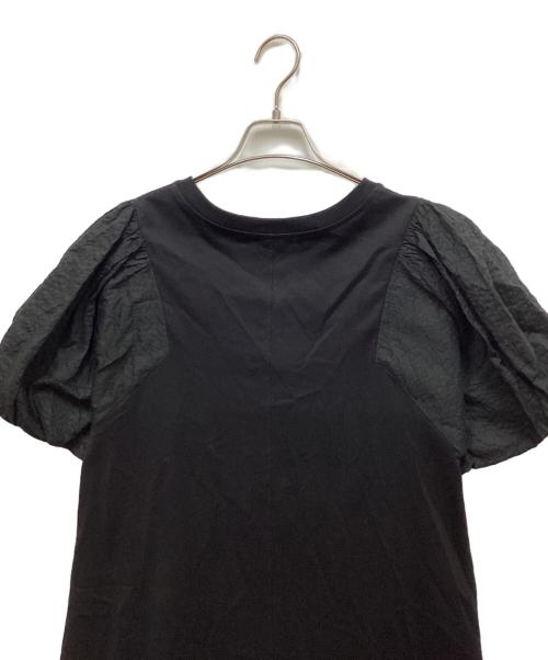 MACPHEE（マカフィー）MACPHEE (マカフィー) コットンサッカーコンビ パフスリーブワンピース ブラック サイズ:36の古着・服飾アイテム