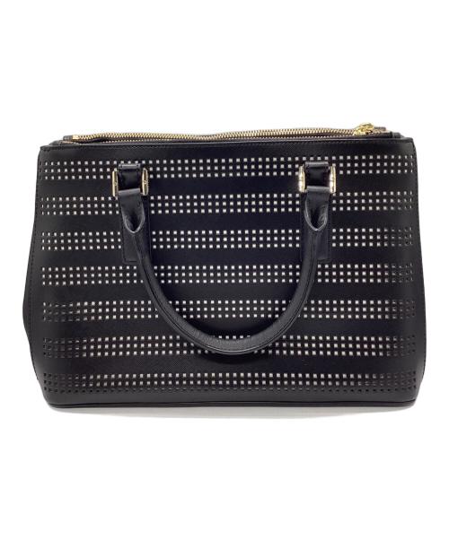 TORY BURCH（トリーバーチ）TORY BURCH (トリーバーチ) ROBINSON PERFORATED LEATHER MICRO DOUBLE ZIP TOTE ブラックの古着・服飾アイテム
