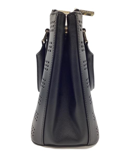 TORY BURCH（トリーバーチ）TORY BURCH (トリーバーチ) ROBINSON PERFORATED LEATHER MICRO DOUBLE ZIP TOTE ブラックの古着・服飾アイテム