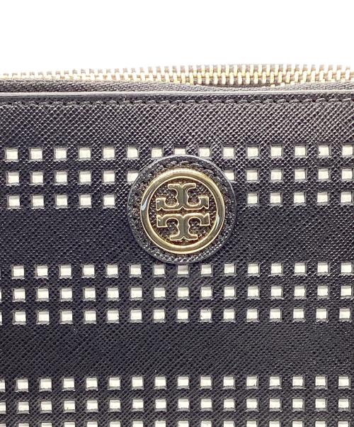 TORY BURCH（トリーバーチ）TORY BURCH (トリーバーチ) ROBINSON PERFORATED LEATHER MICRO DOUBLE ZIP TOTE ブラックの古着・服飾アイテム