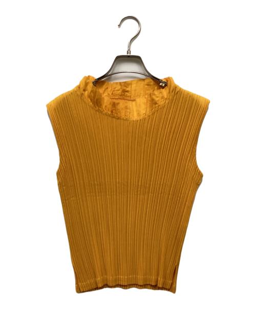 ISSEY MIYAKE WHITE LABEL（イッセイミヤケホワイトレーベル）ISSEY MIYAKE WHITE LABEL (イッセイミヤケホワイトレーベル) ノースリーブブラウス イエロー サイズ:２の古着・服飾アイテム
