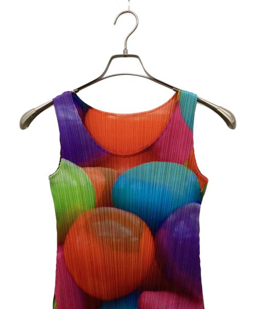 PLEATS PLEASE（プリーツプリーズ）PLEATS PLEASE (プリーツプリーズ) プリーツ総柄プリントワンピース マルチカラー サイズ:3の古着・服飾アイテム