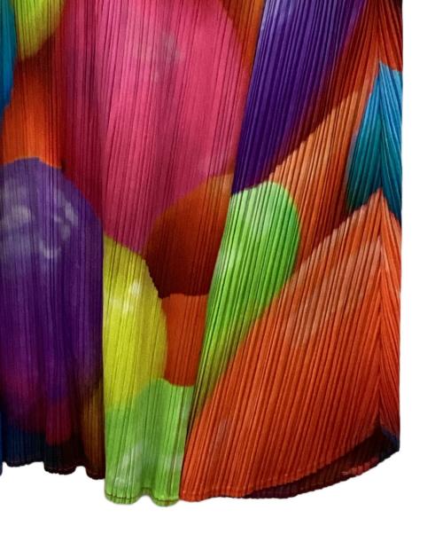 PLEATS PLEASE（プリーツプリーズ）PLEATS PLEASE (プリーツプリーズ) プリーツ総柄プリントワンピース マルチカラー サイズ:3の古着・服飾アイテム