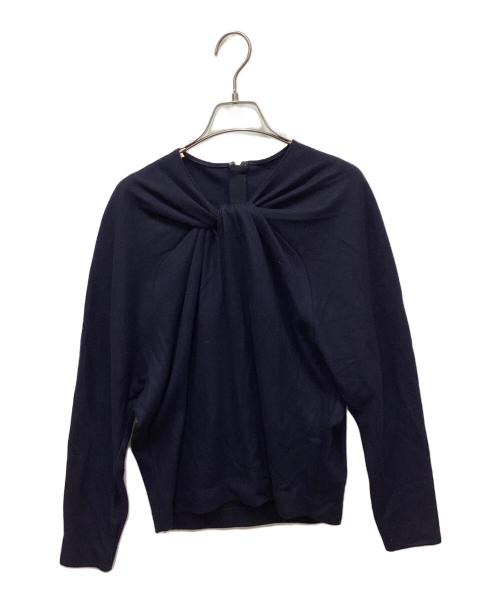 CYCLAS（シクラス）CYCLAS (シクラス) フロントギャザーニット ネイビー サイズ:XSの古着・服飾アイテム