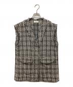 uncraveアンクレイヴ）の古着「ツイードチェック ジレ」｜ホワイト