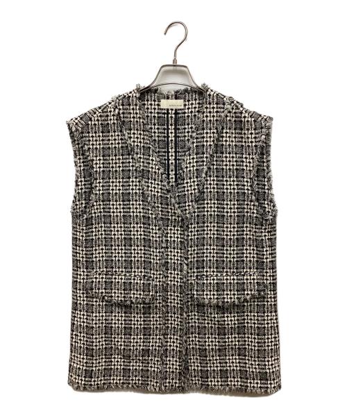 uncrave（アンクレイヴ）uncrave (アンクレイヴ) ツイードチェック ジレ ホワイト サイズ:1の古着・服飾アイテム