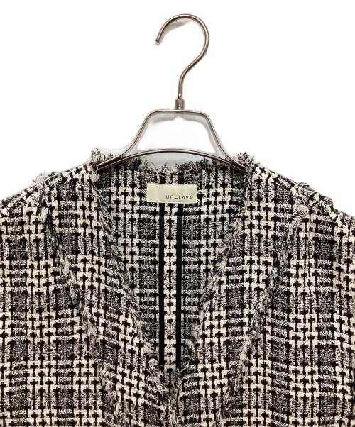 uncrave（アンクレイヴ）uncrave (アンクレイヴ) ツイードチェック ジレ ホワイト サイズ:1の古着・服飾アイテム