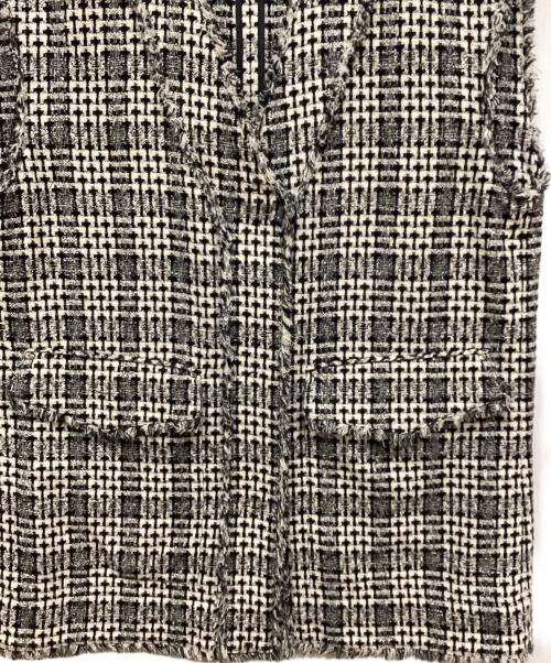 uncrave（アンクレイヴ）uncrave (アンクレイヴ) ツイードチェック ジレ ホワイト サイズ:1の古着・服飾アイテム
