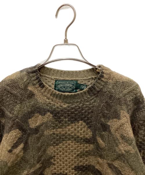 POLO COUNTRY（ポロカントリー）POLO COUNTRY (ポロカントリー) クルーネックニット カーキ サイズ:Sの古着・服飾アイテム