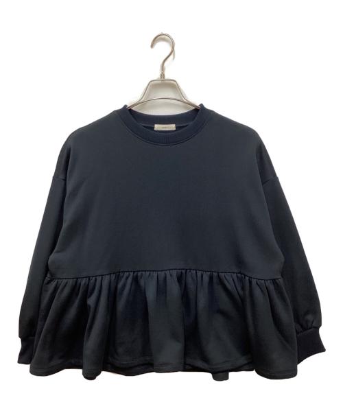 YORI（ヨリ）YORI (ヨリ) 裏毛ヘムフリルプルオーバー ネイビー サイズ:Fの古着・服飾アイテム