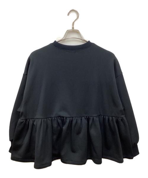 YORI（ヨリ）YORI (ヨリ) 裏毛ヘムフリルプルオーバー ネイビー サイズ:Fの古着・服飾アイテム