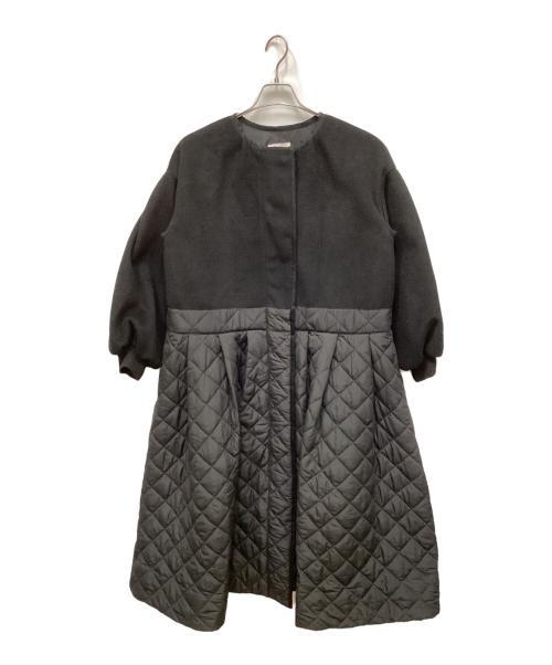 CAROLINA GLASER（カロリナ グレイサー）CAROLINA GLASER (カロリナ グレイサー) キルティング配色コート ブラック サイズ:FREEの古着・服飾アイテム