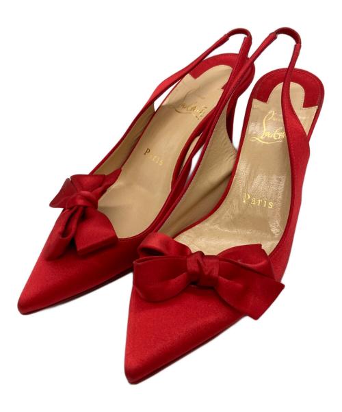 Christian Louboutin（クリスチャン・ルブタン）Christian Louboutin (クリスチャン・ルブタン) リボンデザインピンヒール レッド サイズ:36.5の古着・服飾アイテム