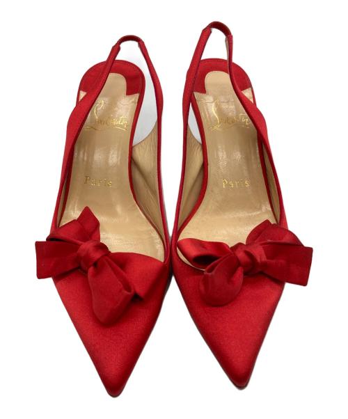 Christian Louboutin（クリスチャン・ルブタン）Christian Louboutin (クリスチャン・ルブタン) リボンデザインピンヒール レッド サイズ:36.5の古着・服飾アイテム