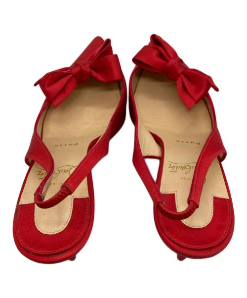 Christian Louboutin（クリスチャン・ルブタン）Christian Louboutin (クリスチャン・ルブタン) リボンデザインピンヒール レッド サイズ:36.5の古着・服飾アイテム