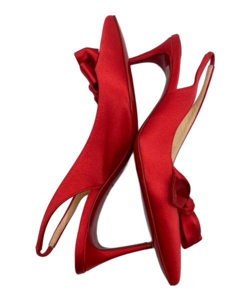 Christian Louboutin（クリスチャン・ルブタン）Christian Louboutin (クリスチャン・ルブタン) リボンデザインピンヒール レッド サイズ:36.5の古着・服飾アイテム