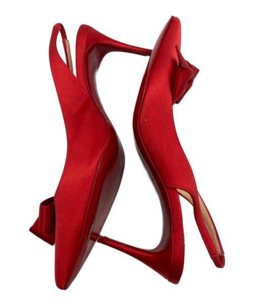 Christian Louboutin（クリスチャン・ルブタン）Christian Louboutin (クリスチャン・ルブタン) リボンデザインピンヒール レッド サイズ:36.5の古着・服飾アイテム