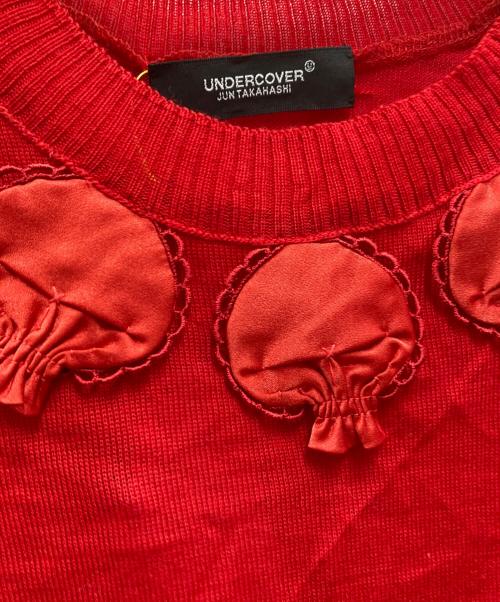 UNDERCOVER（アンダーカバー）UNDERCOVER (アンダーカバー) スカルパッチウールニット レッド サイズ:1の古着・服飾アイテム
