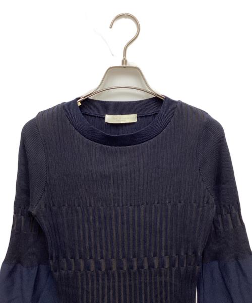 PUBLIC TOKYO（パブリックトウキョウ）PUBLIC TOKYO (パブリックトウキョウ) ベルスリーブリブワンピース ネイビー サイズ:Freeの古着・服飾アイテム