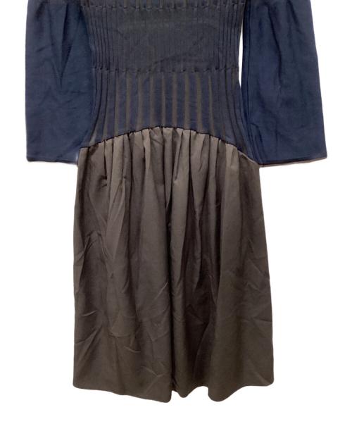 PUBLIC TOKYO（パブリックトウキョウ）PUBLIC TOKYO (パブリックトウキョウ) ベルスリーブリブワンピース ネイビー サイズ:Freeの古着・服飾アイテム